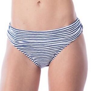 NEW Lauren Ralph Lauren Size 16 Painterly Stripe Swim Bottoms Fold Over NWOT